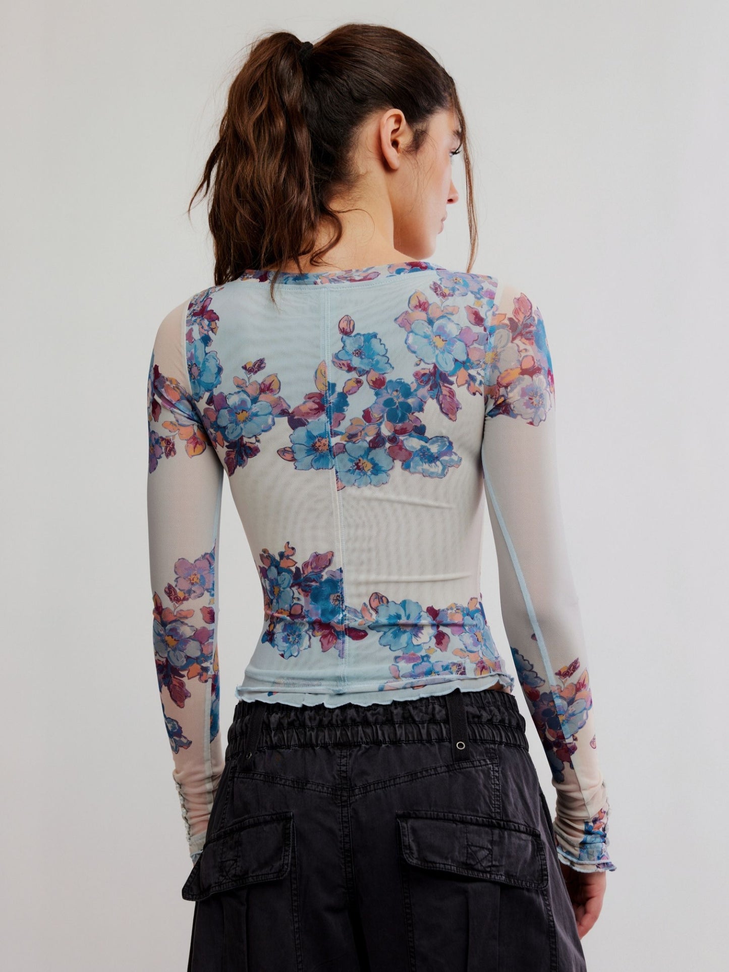 FREE PEOPLE - Lilly Printed Longsleeve Top - 