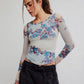 FREE PEOPLE - Lilly Printed Longsleeve Top - 