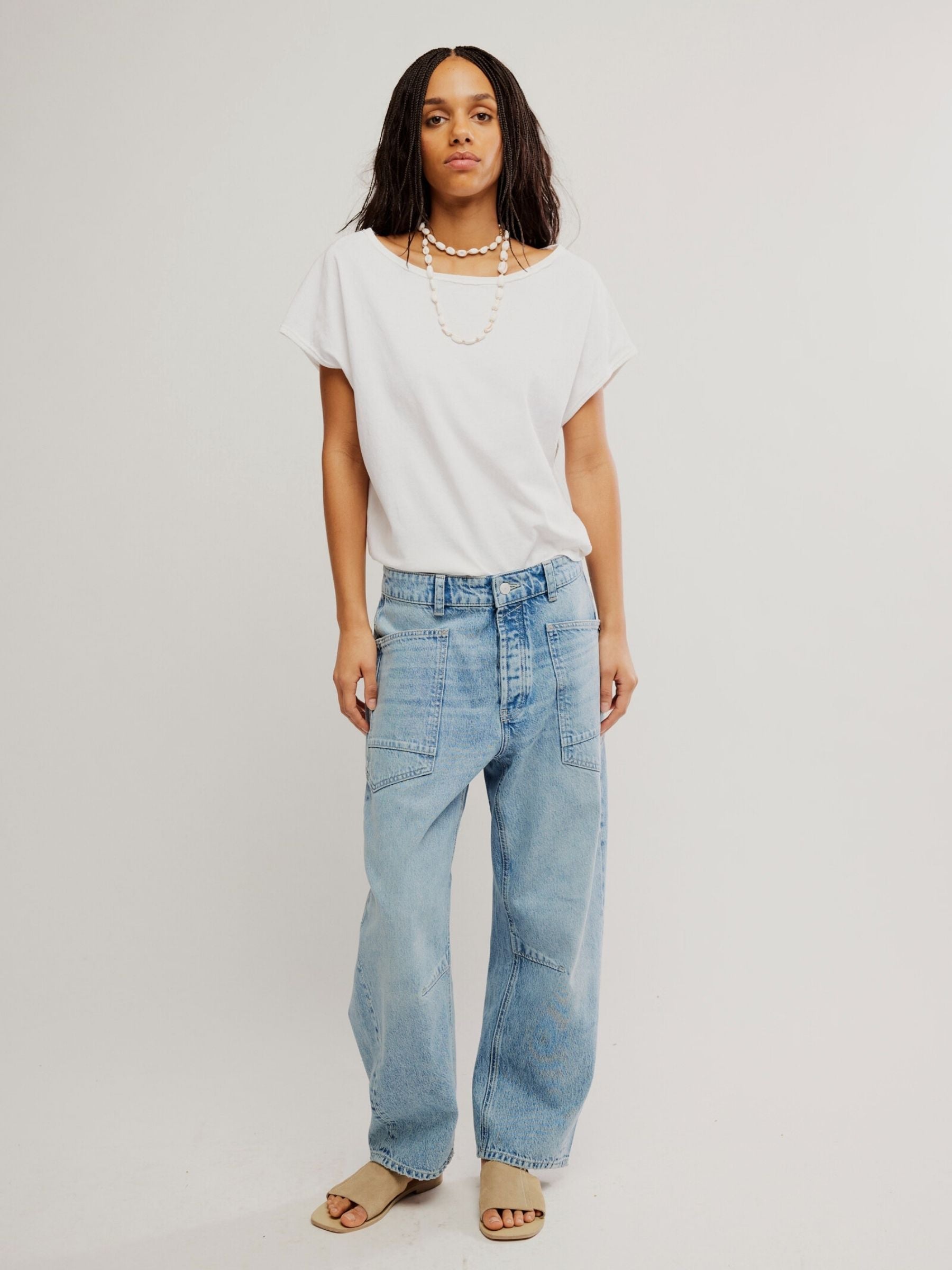 FREE PEOPLE - Moxie Minimalist Barrel Jeans - 