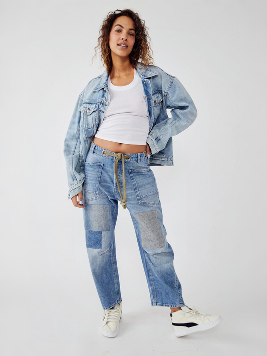Moxie Pull-On Barrel Jeans
