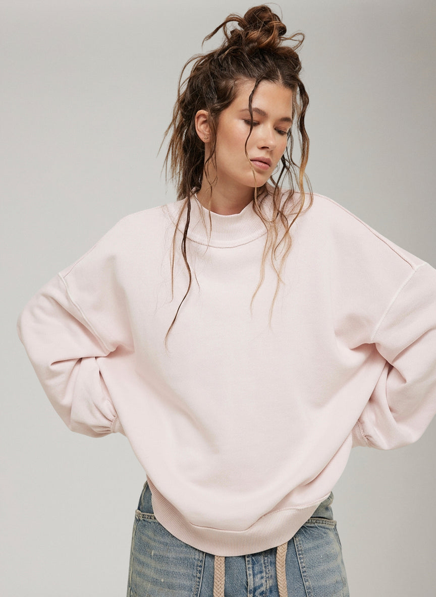 FREE PEOPLE - Palm Springs Pullover Sweatshirt - Mauve Chalk