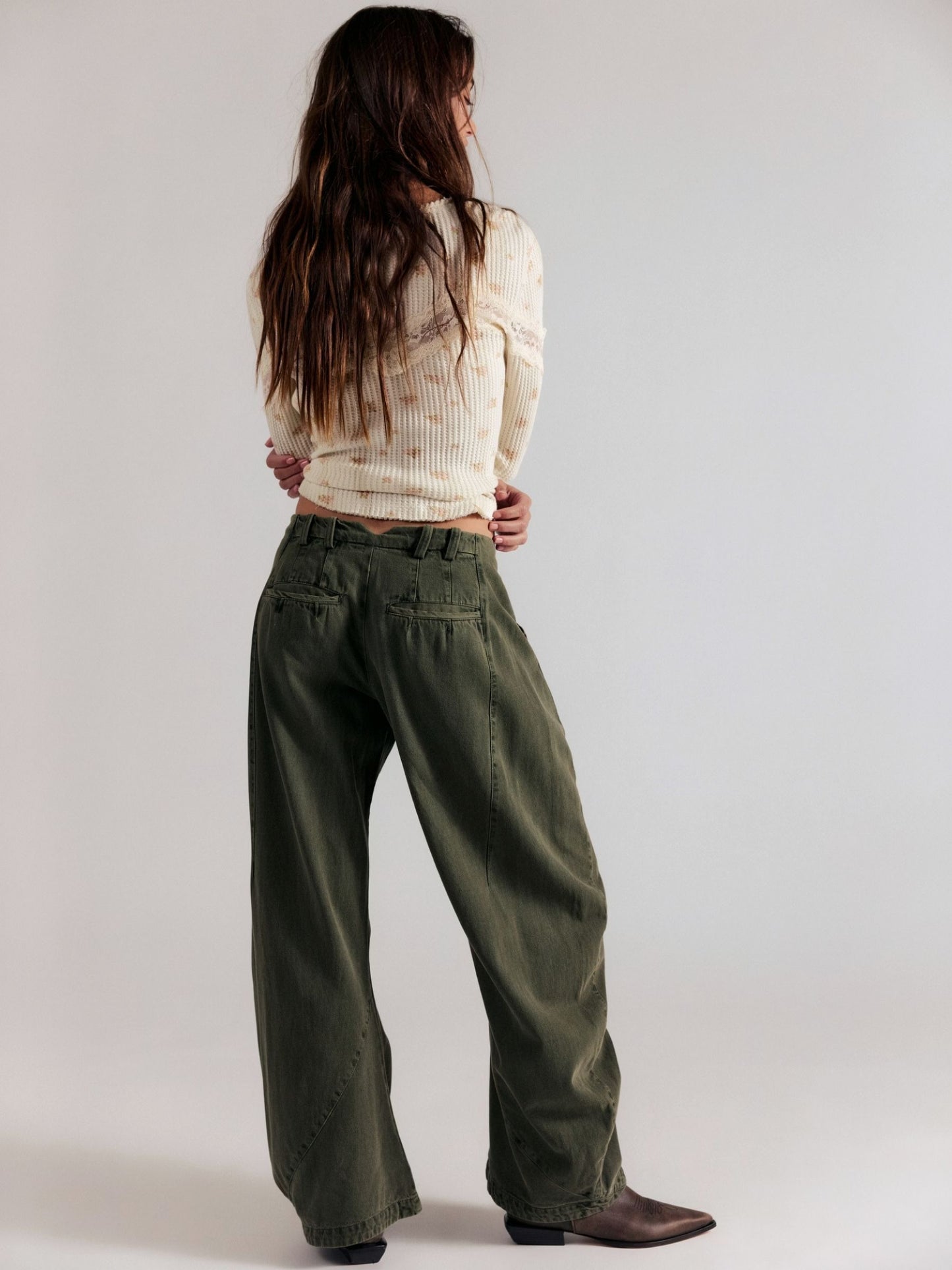 FREE PEOPLE - Spotlight Washed Chino Trousers - 