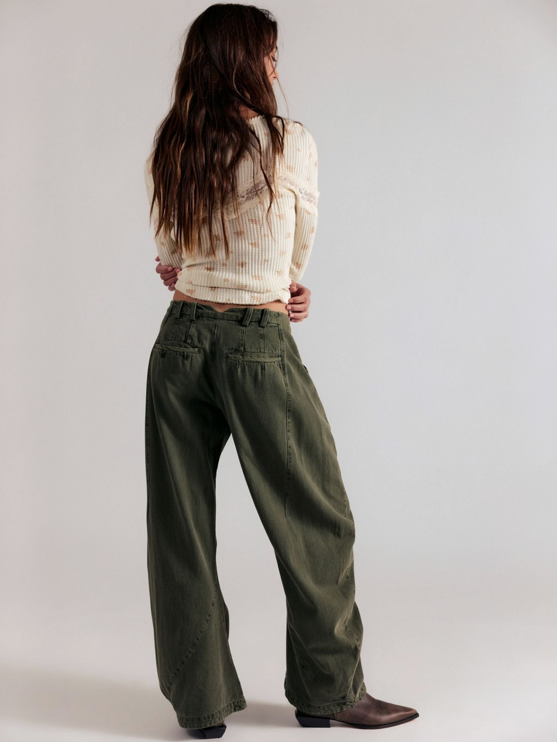 FREE PEOPLE - Spotlight Washed Chino Trousers - 