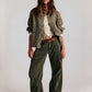 FREE PEOPLE - Spotlight Washed Chino Trousers - 