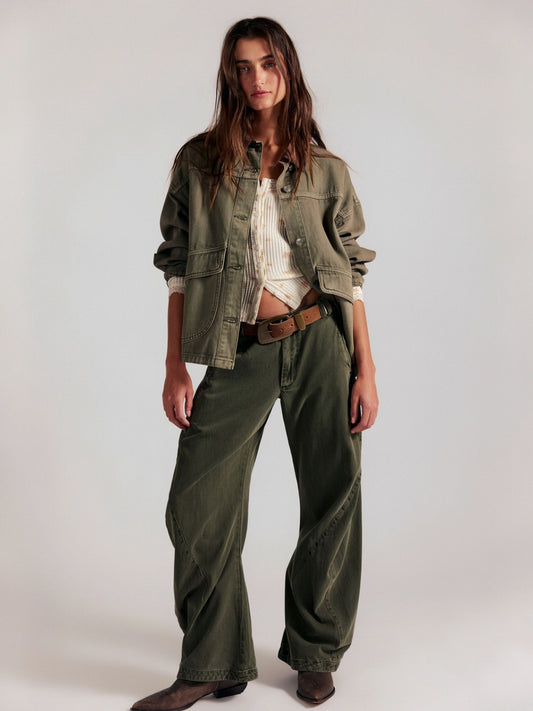 FREE PEOPLE - Spotlight Washed Chino Trousers - 