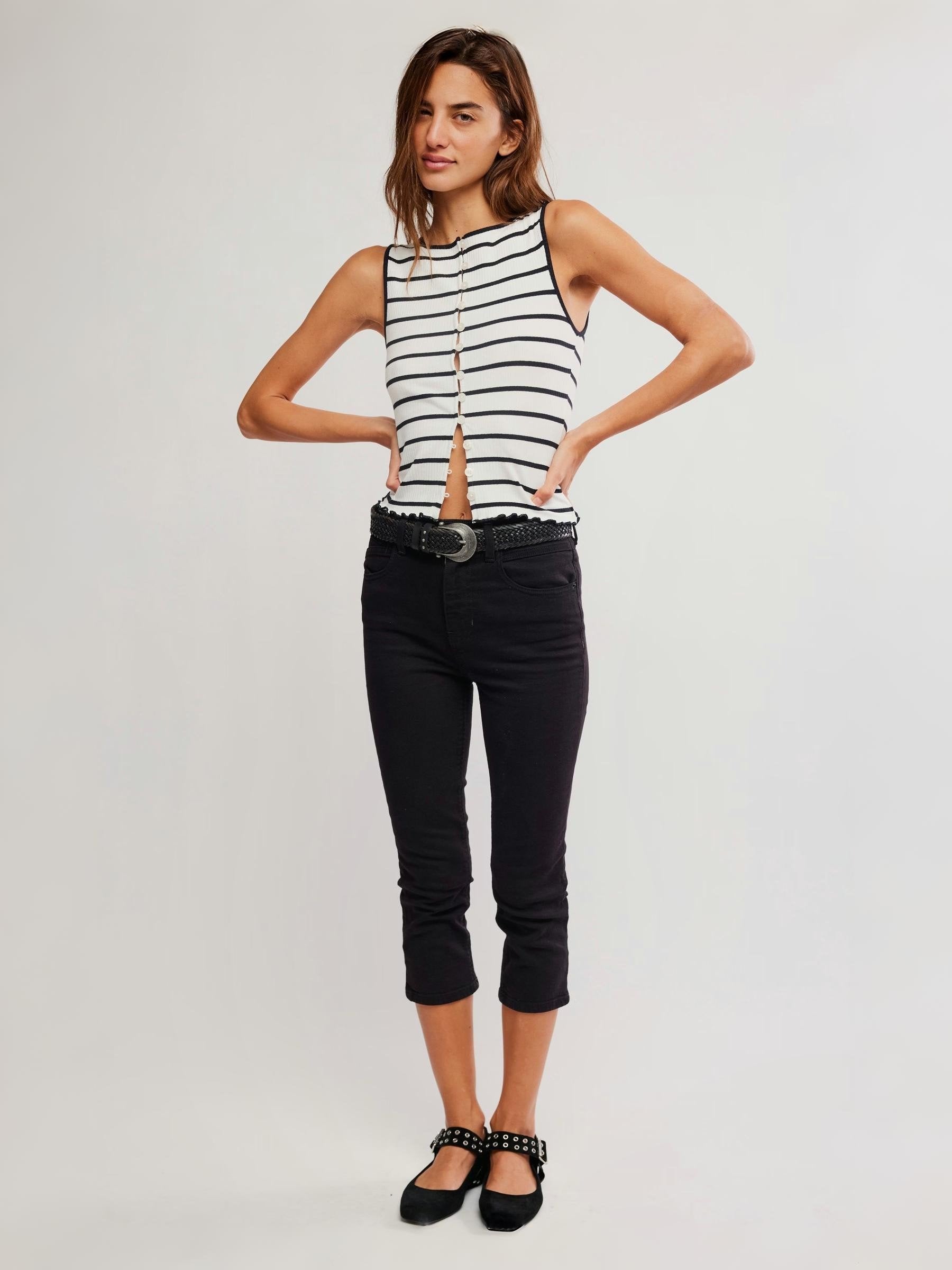FREE PEOPLE - Tilly Striped Tank - Black White Combo