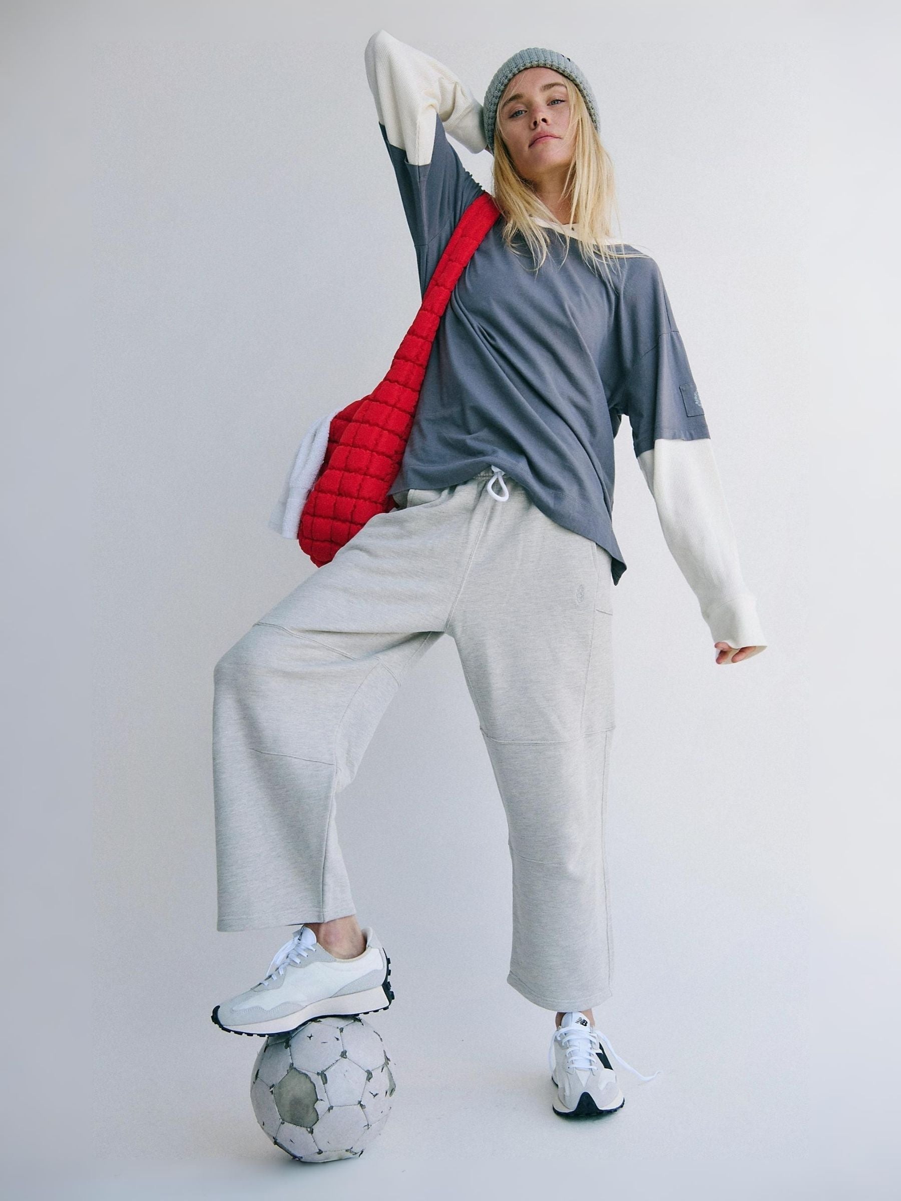 FREE PEOPLE - Top Score Pants - Heather Grey