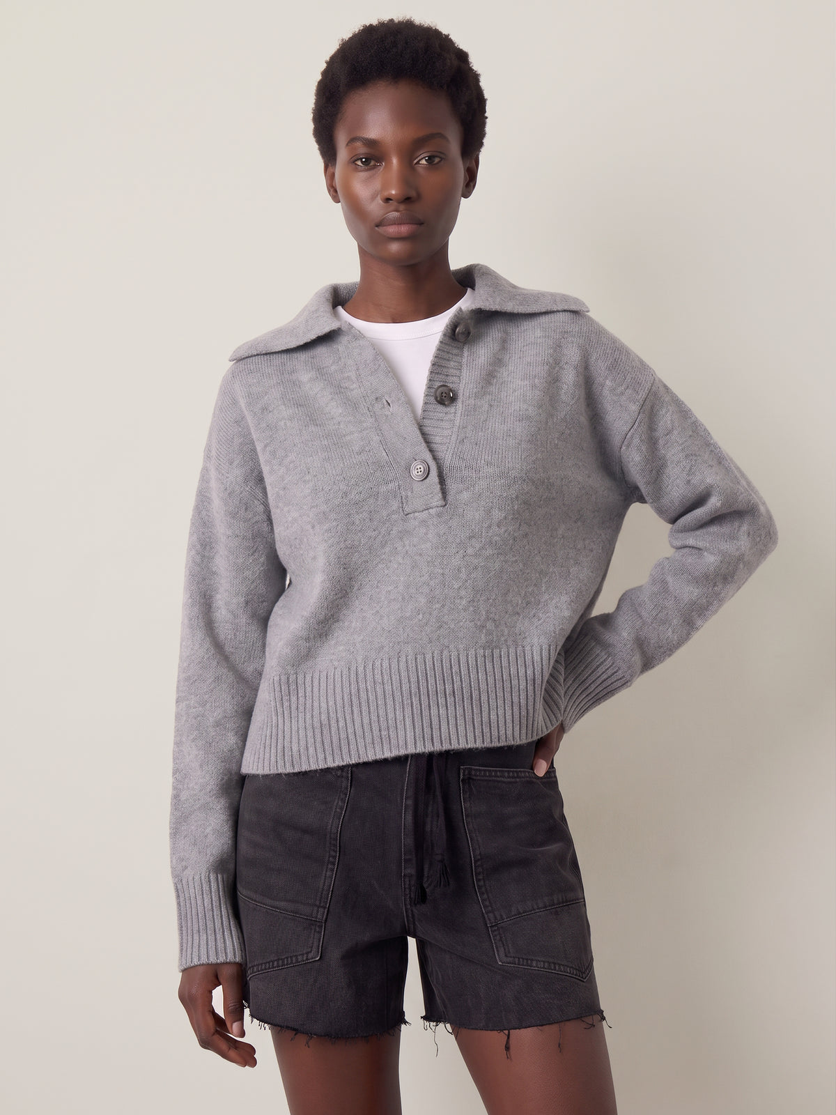 FREE PEOPLE - Trading Up Polo Sweater - 