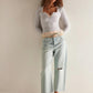 FREE PEOPLE - Wide Awake Layering Longsleeve Top - Heather Grey