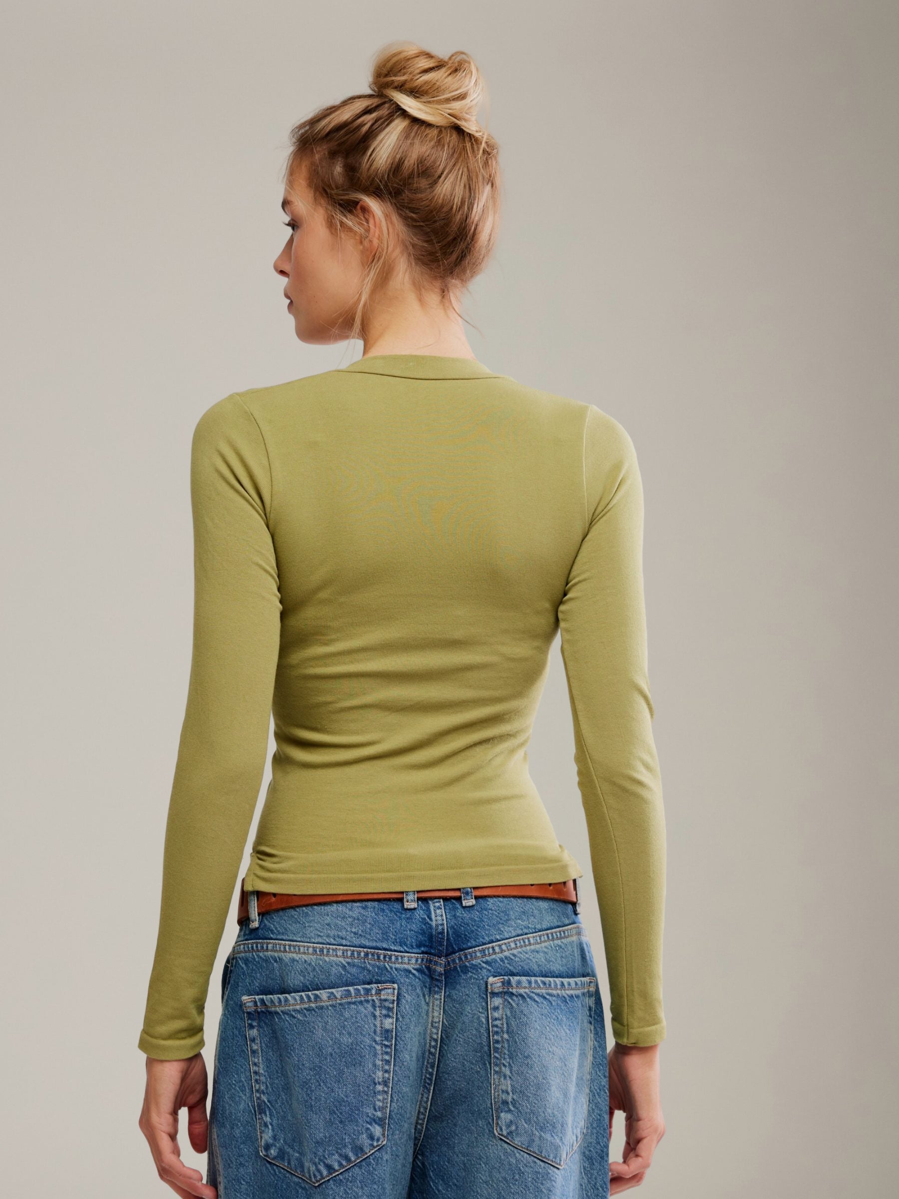 FREE PEOPLE - Wide Awake Layering Longsleeve Top - 