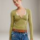 FREE PEOPLE - Wide Awake Layering Longsleeve Top - 