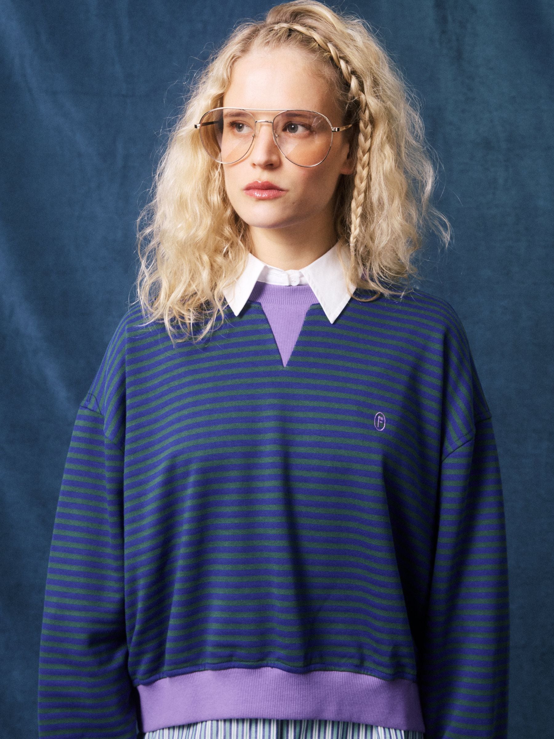 FRNCH - Match Stripe Sweatshirt - 