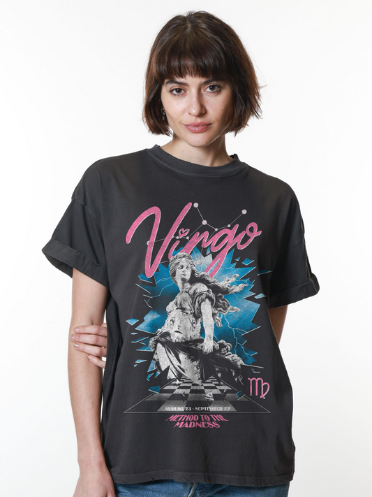 GIRL DANGEROUS-Virgo Boyfriend Tee-Vintage Black