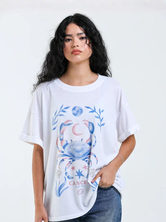 GIRL DANGEROUS - Cancer Zodiac Boyfriend T-Shirt - 