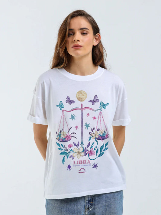 GIRL DANGEROUS - Libra Zodiac Boyfriend T-Shirt - 