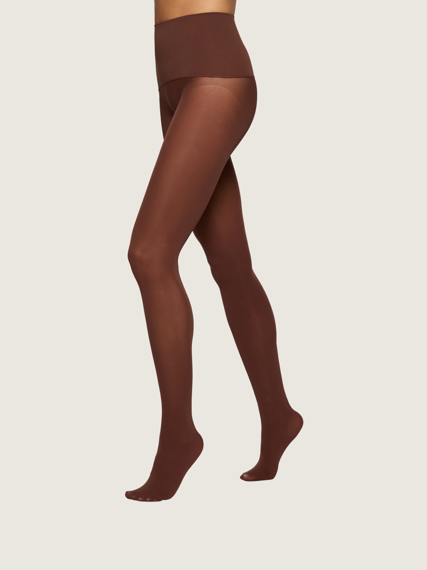 HUE - Yoga Waist Tights - Brown