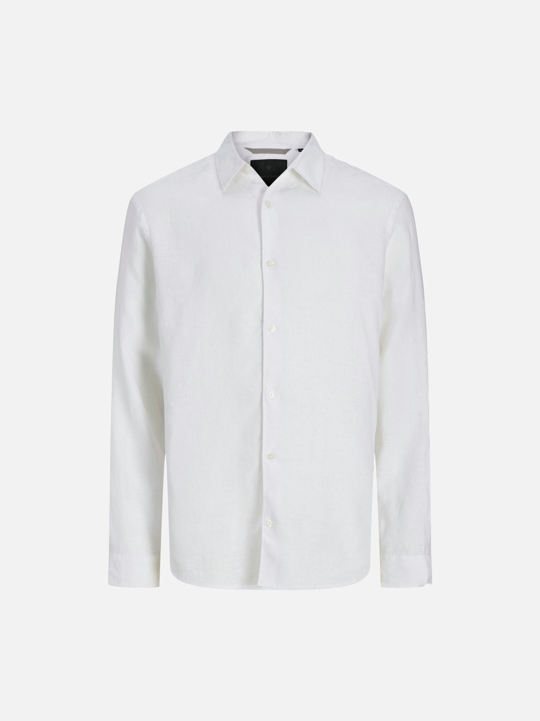 JACK & JONES - Premium Lawrence Linen Longsleeve Shirt - Bright White