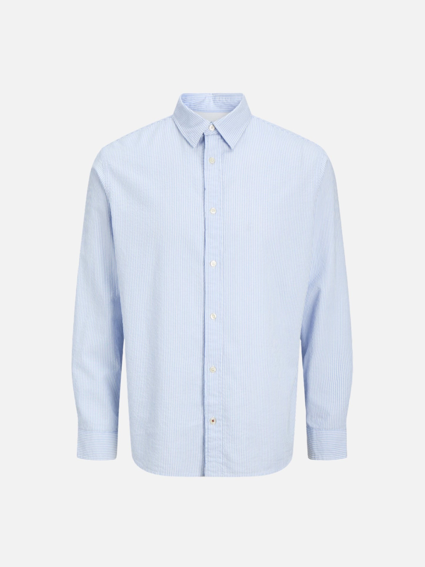 JACK & JONES - Premium Isaac Seersucker Longsleeve Shirt - Chambray Blue
