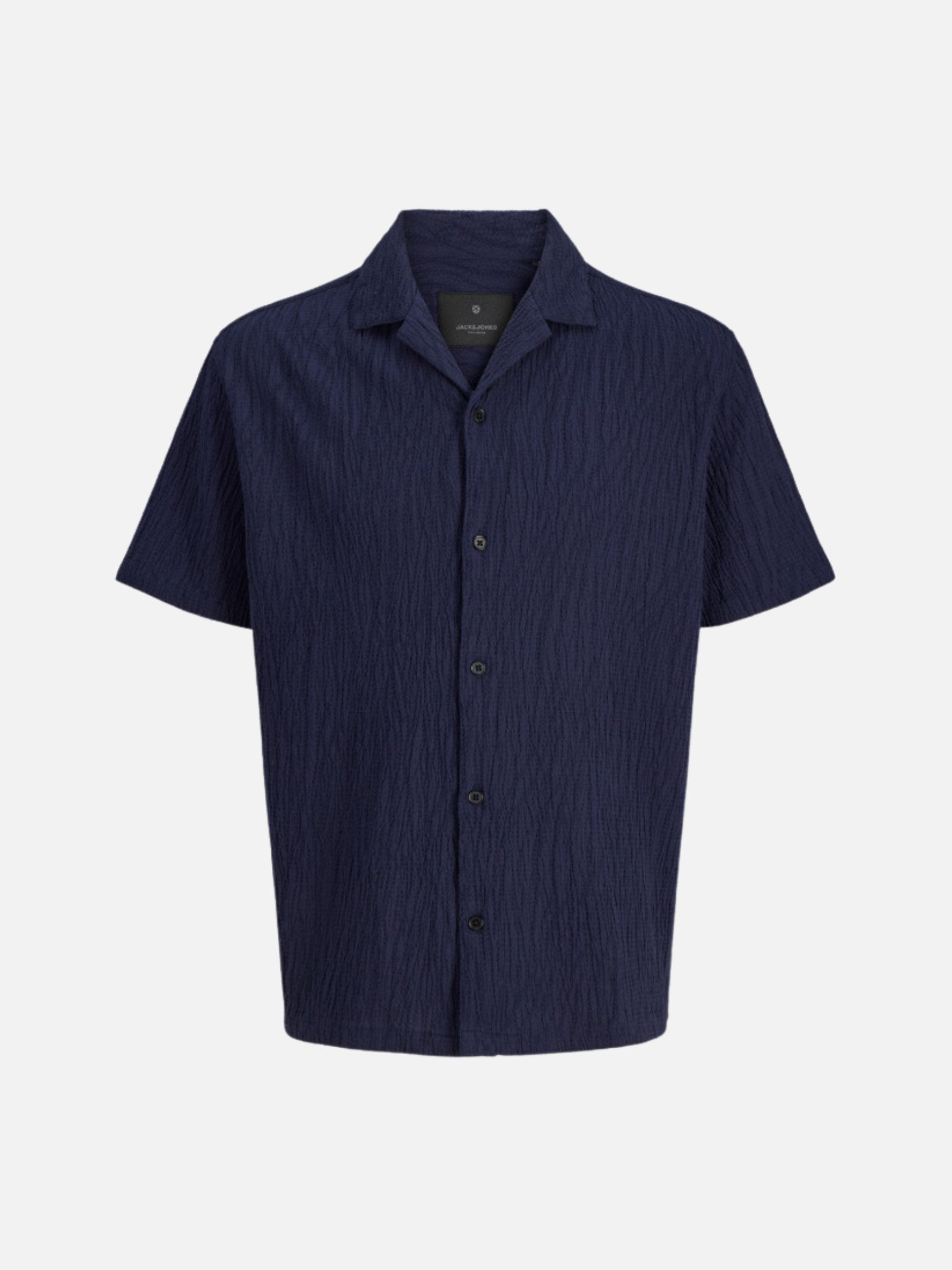 JACK & JONES - Jake Premium Jacquard Shortsleeve Shirt - Night Sky
