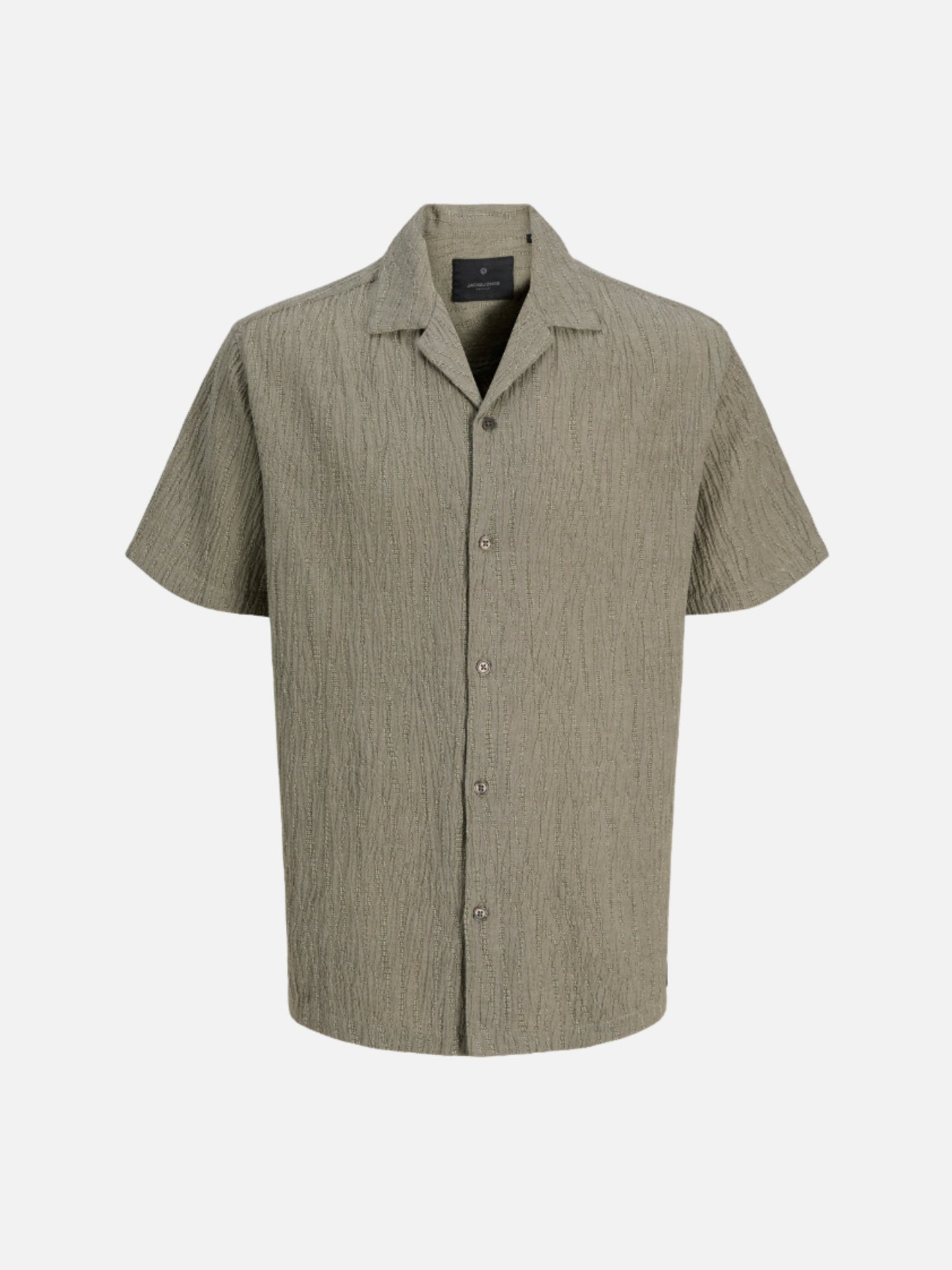 JACK & JONES - Jake Premium Jacquard Shortsleeve Shirt - Smokey Olive