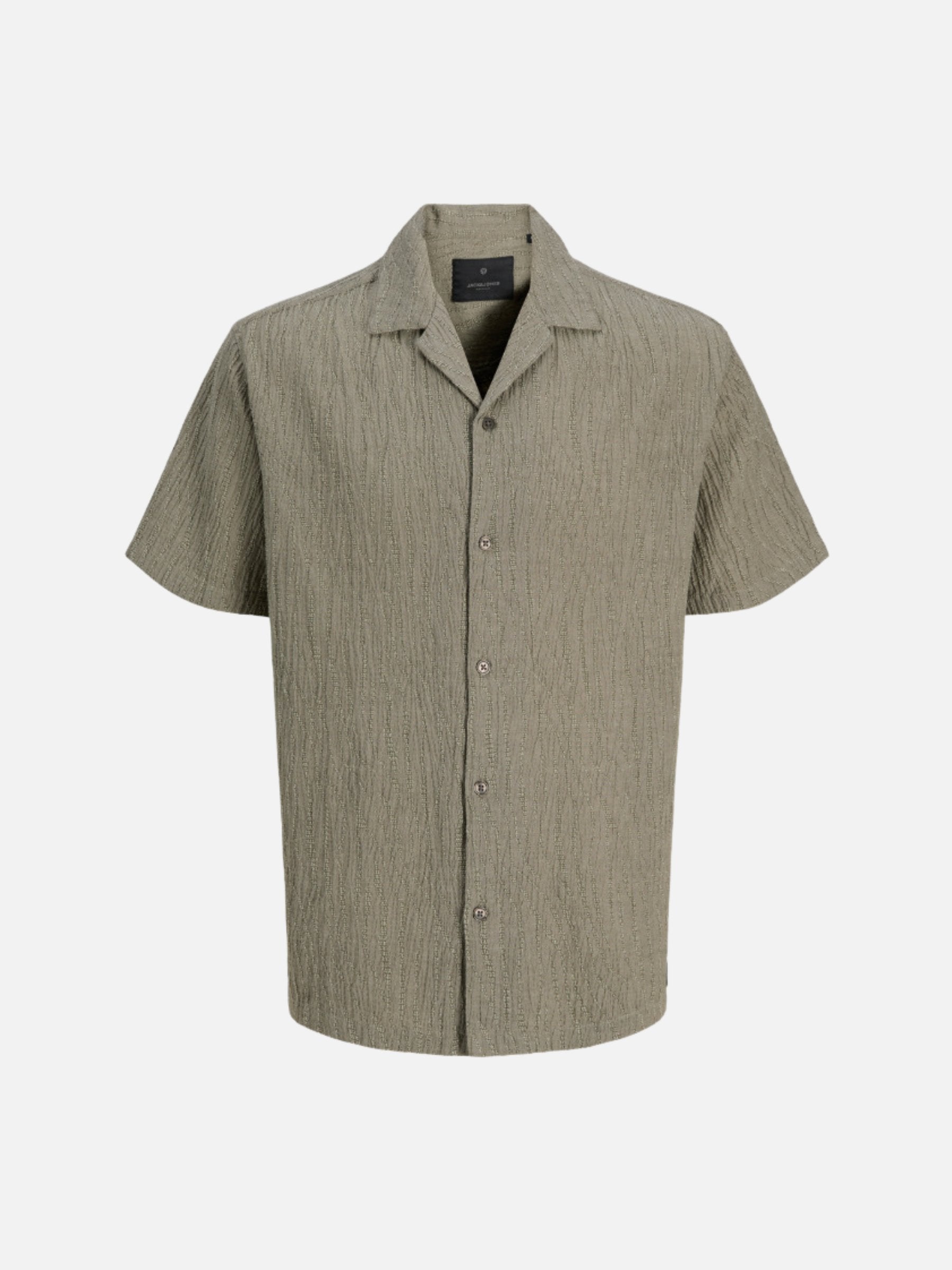 JACK & JONES - Jake Premium Jacquard Shortsleeve Shirt - Smokey Olive