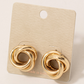JEM - 2 Row Knot Stud Earrings - Gold