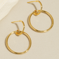 JEM - Round Hoop Stud Earrings - Gold