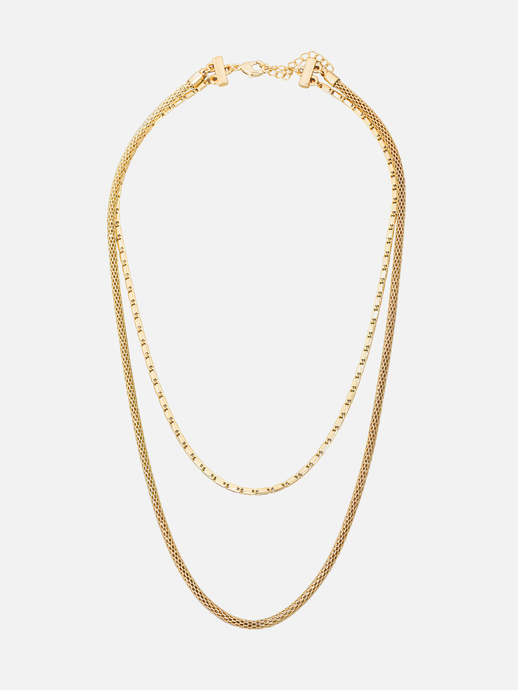 JEM - Round Mesh 2 Row Chain Necklace - 