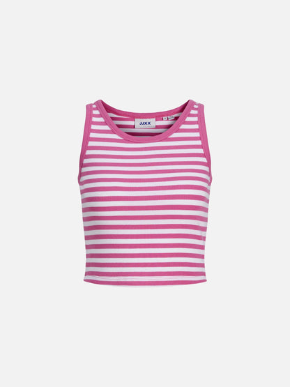JJXX - Fallon Stripe Tank - Bright White / Fiji Flower