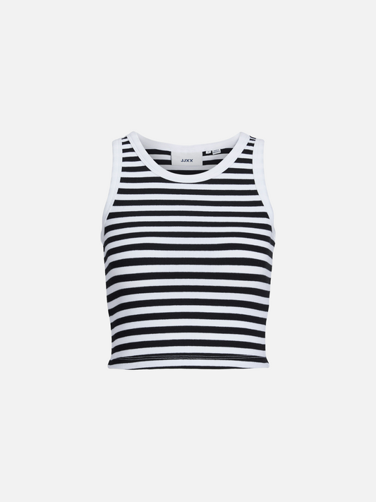 JJXX-Fallon Stripe Tank-Bright White / Black
