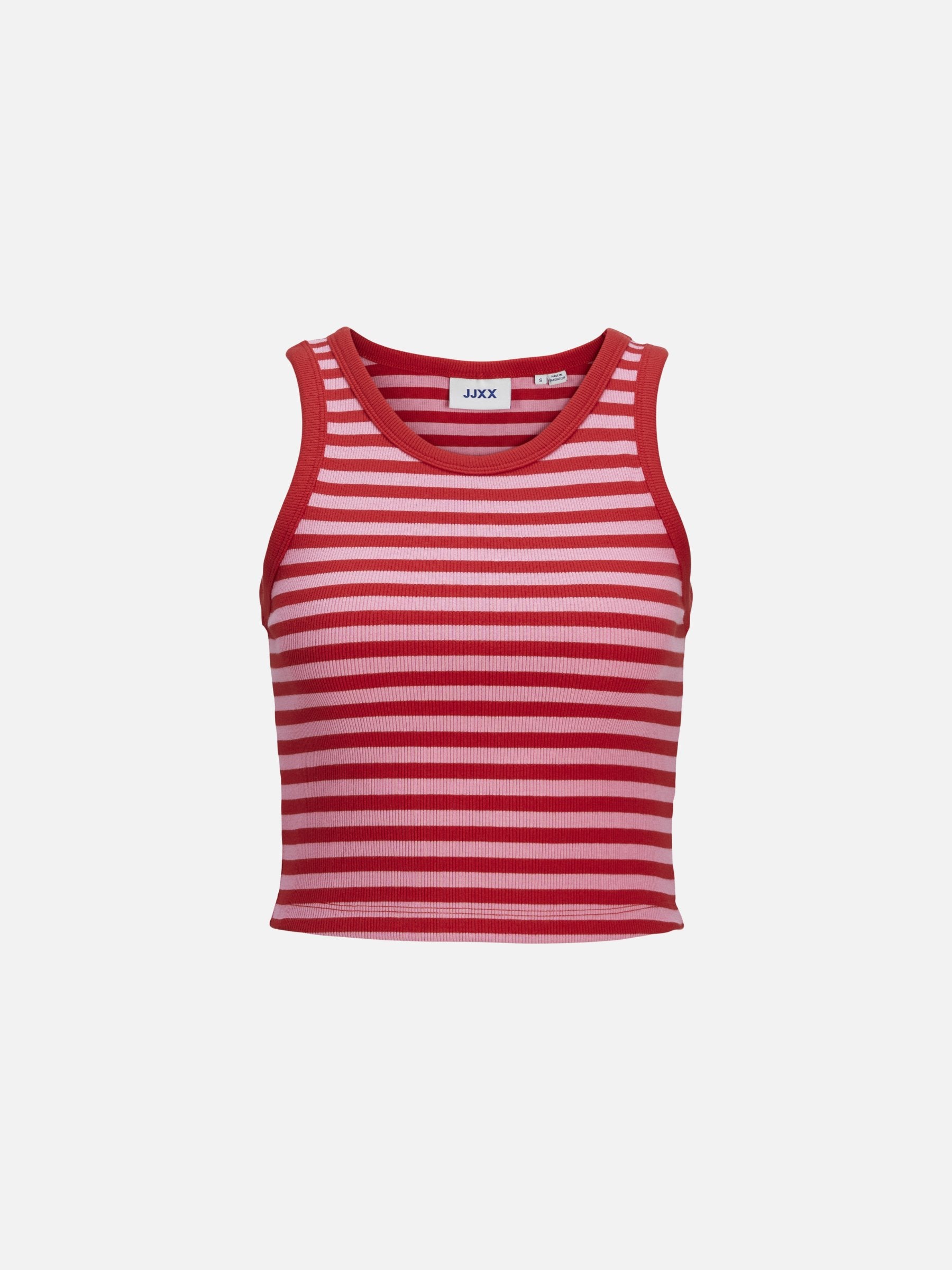 JJXX - Fallon Stripe Tank - Racing Red / Morning Glory