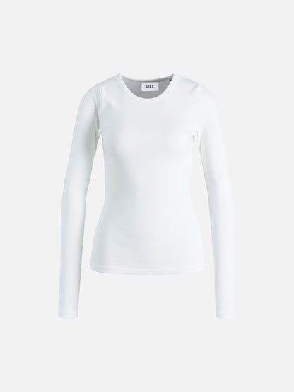 JJXX - Freya Rib Longsleeve T-Shirt - Bright White