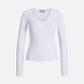 JJXX - Freya Rib Longsleeve V-neck T-Shirt - Bright White