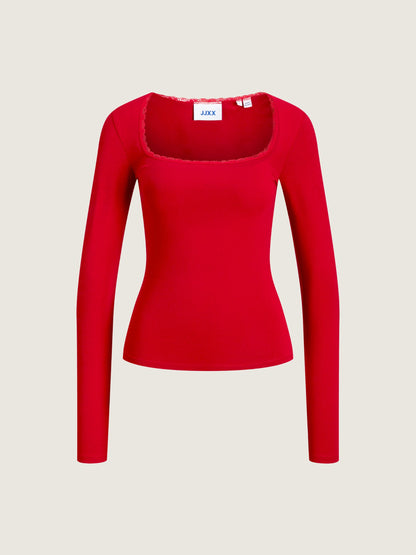 JJXX - Isabella Gigi Lace Top - Scarlet Sage