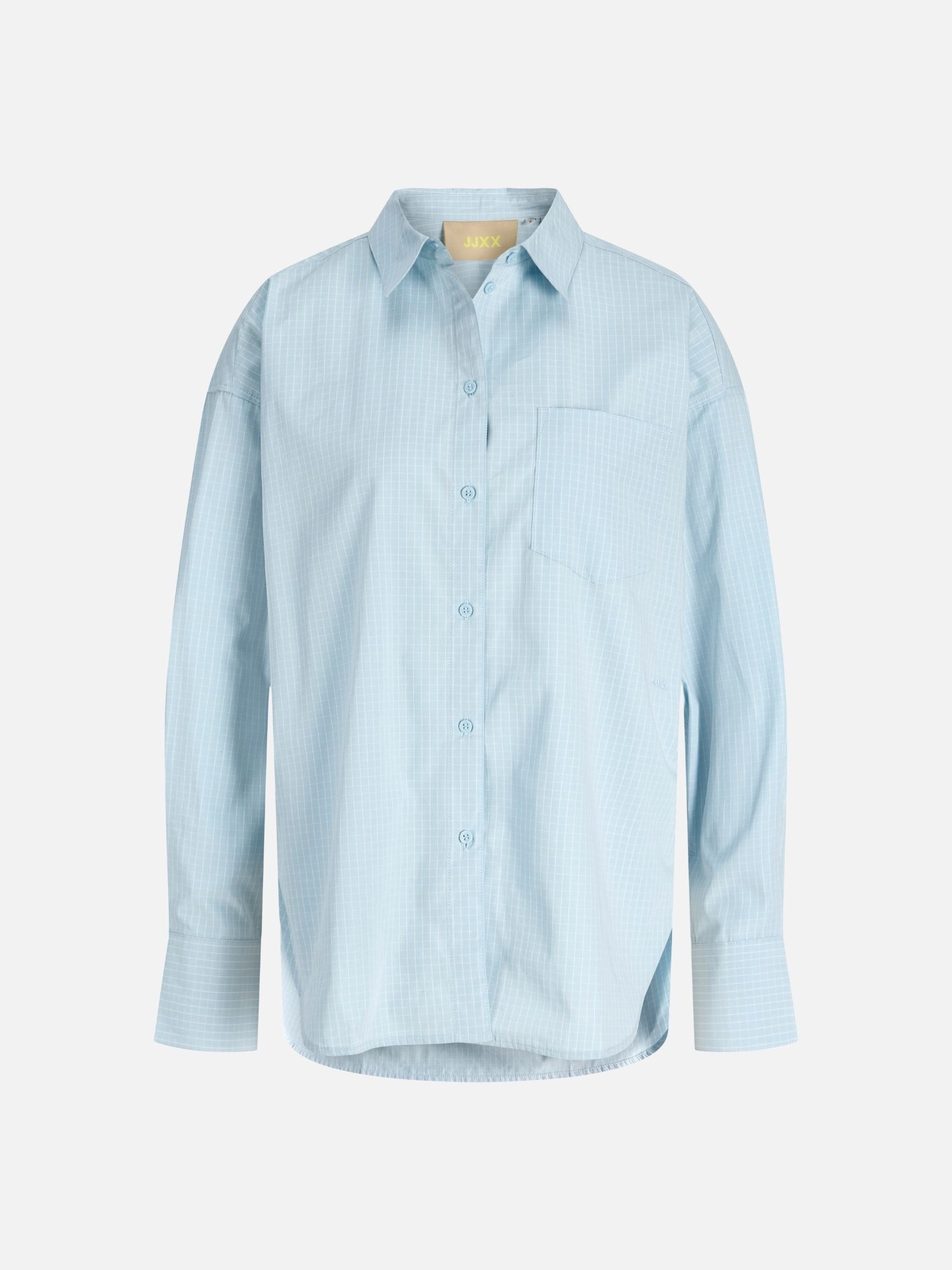JJXX - Jamie Relaxed Poplin Shirt - Skyway White Grid