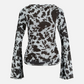 JJXX - Minna Mesh Longleeve Top - Black Coffee Cow