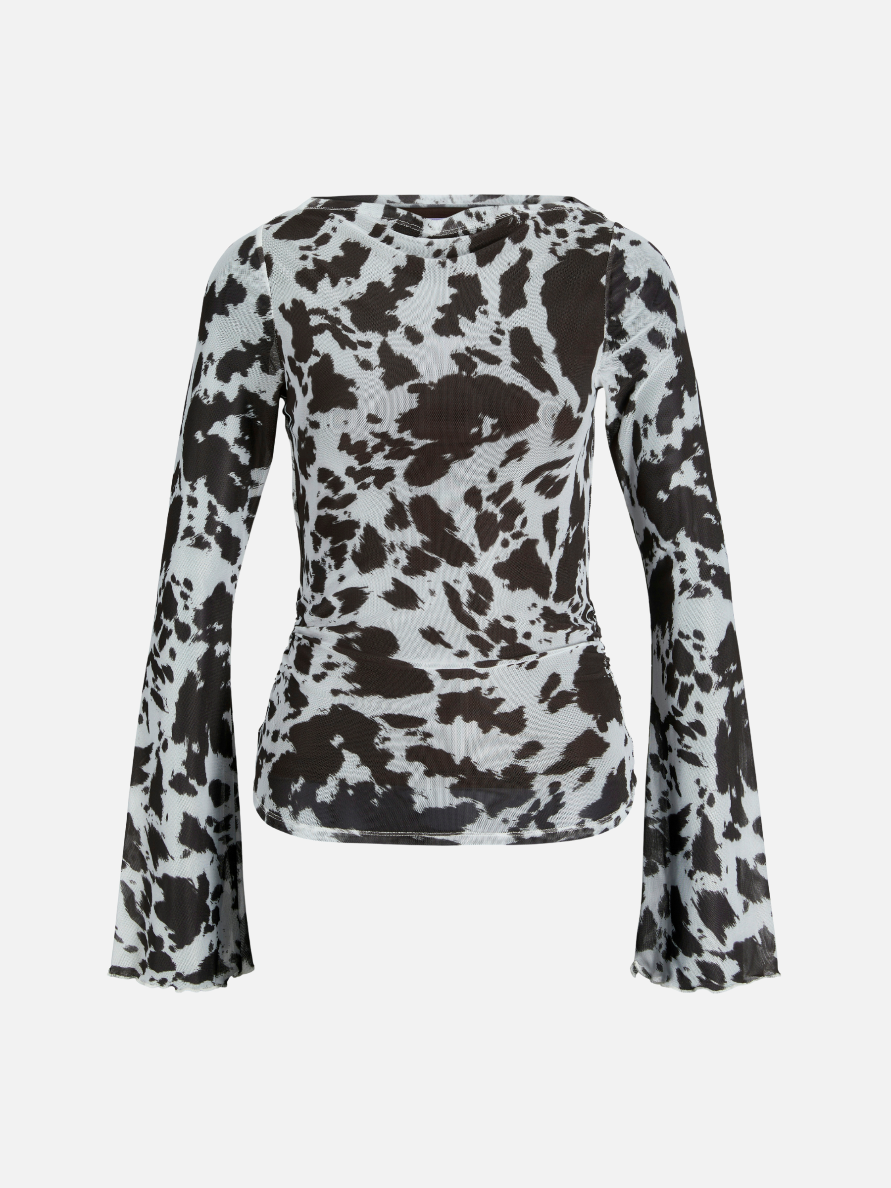 JJXX - Minna Mesh Longleeve Top - Black Coffee Cow