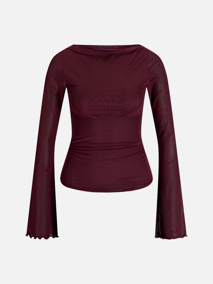 JJXX - Minna Mesh Longleeve Top - Cabernet