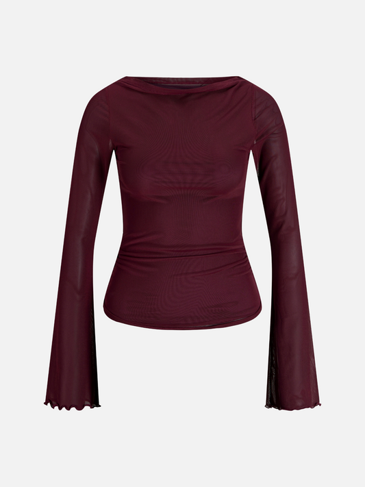 JJXX - Minna Mesh Longleeve Top - Cabernet