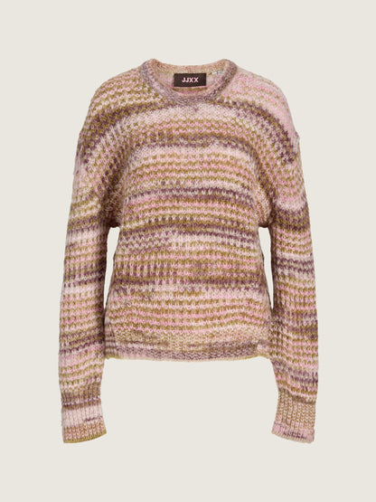 JJXX - Simone Space Dye Crewneck Sweater - Green Moss / Multi Space Dye