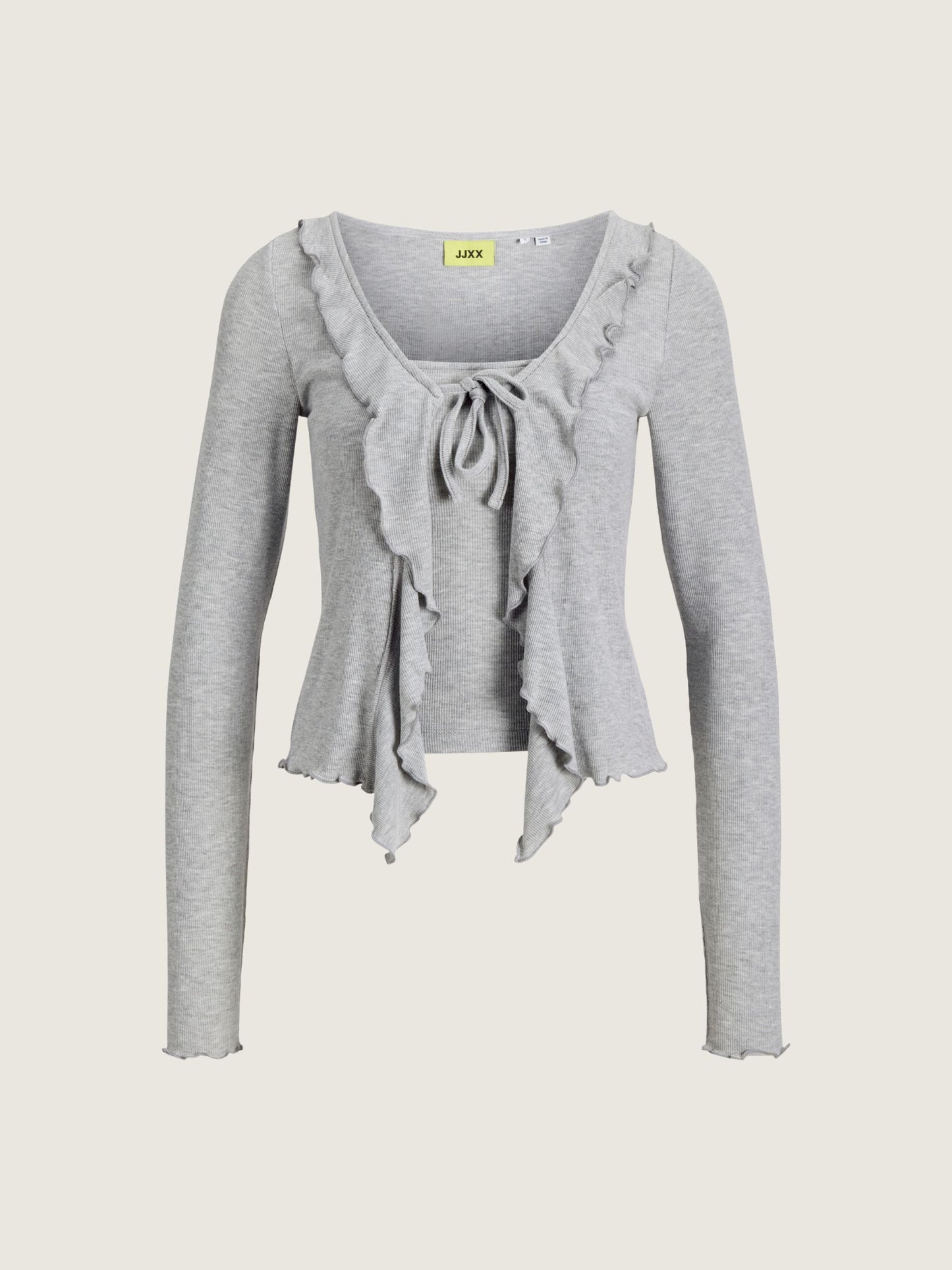JJXX - Uma Bow Top - Light Grey Melange