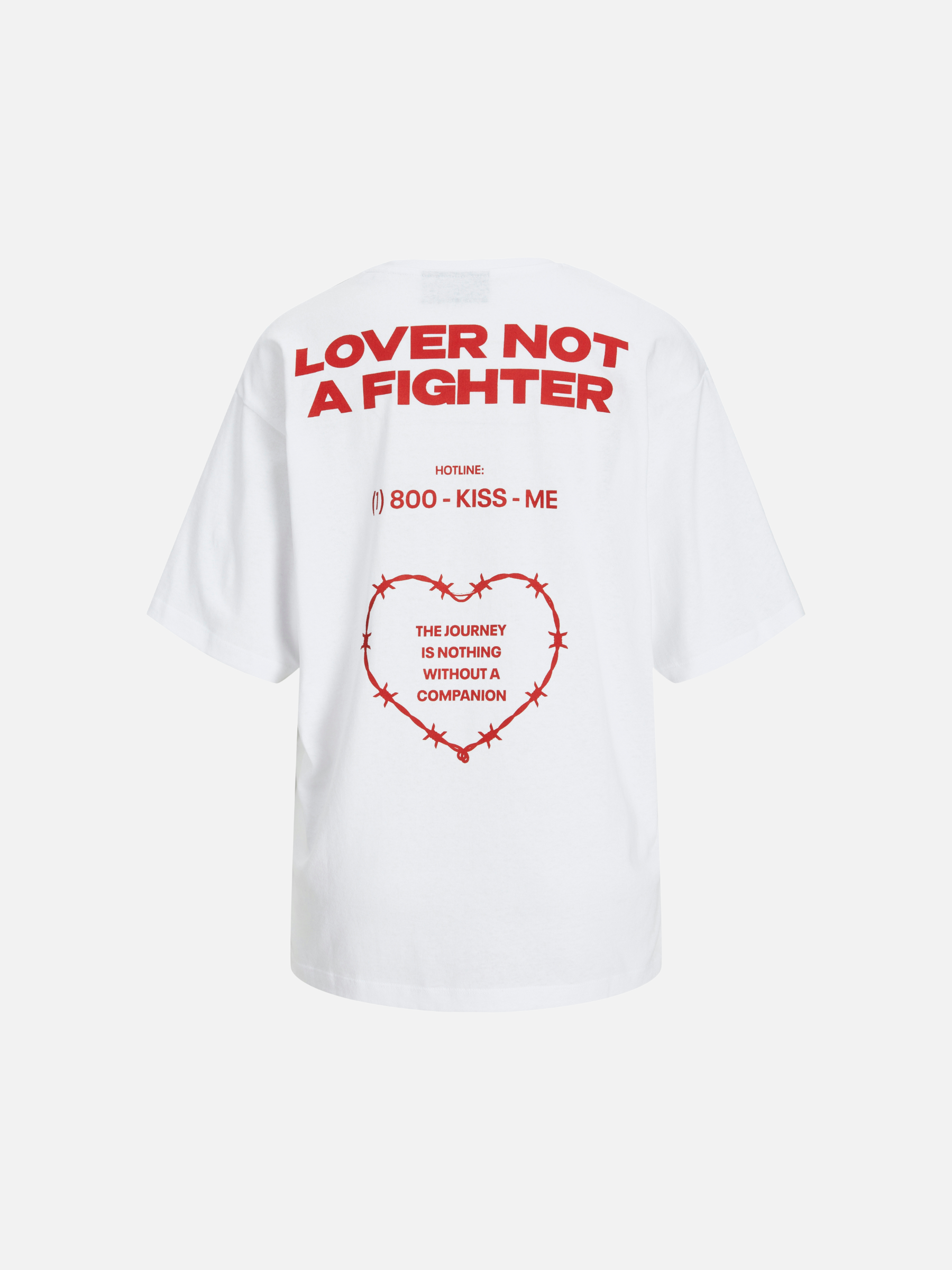 JJXX-Valentine Loose T-Shirt-Bright White / Racing Red