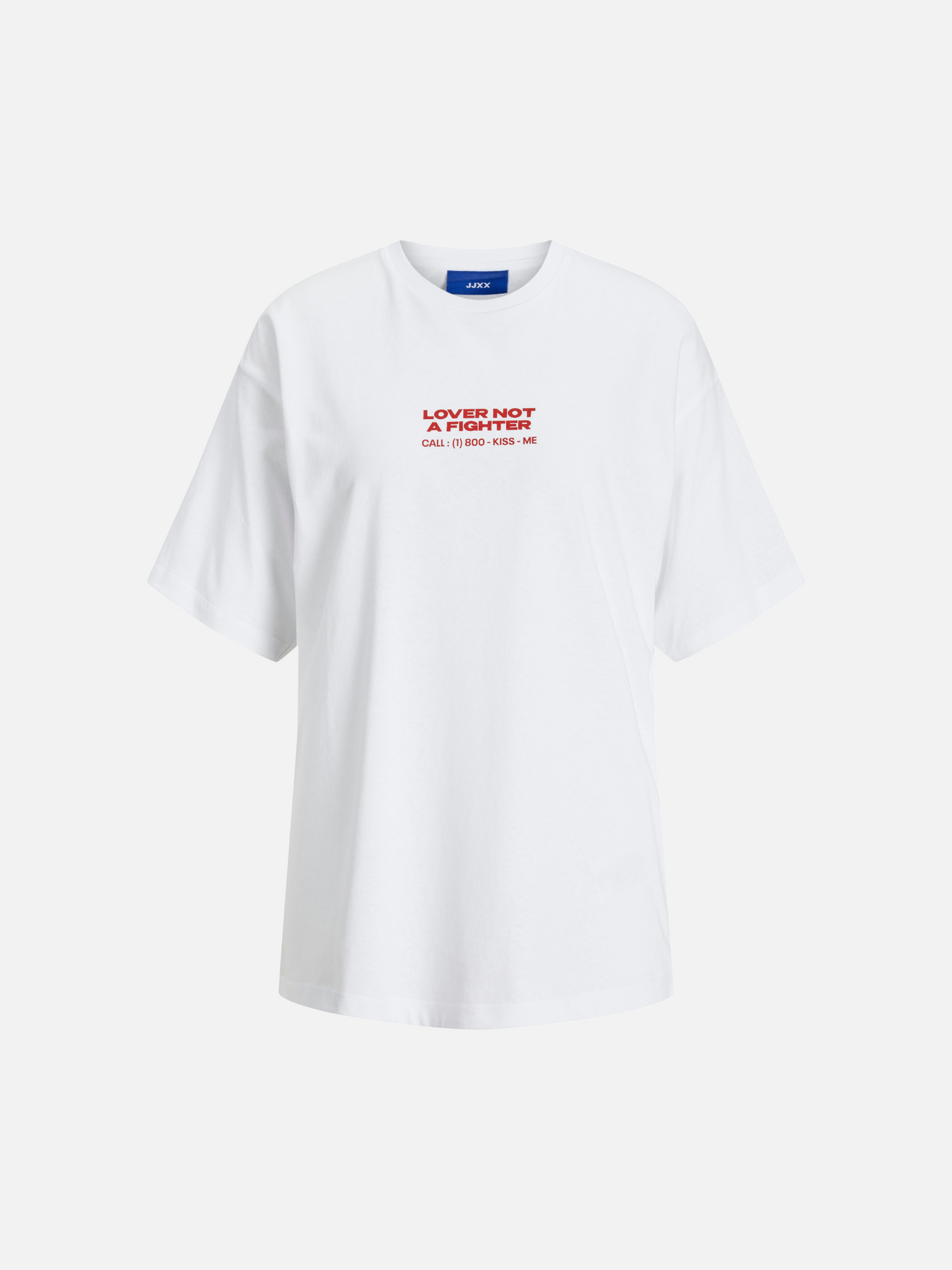 JJXX-Valentine Loose T-Shirt-Bright White / Racing Red
