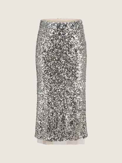 JJXX - Zola Sequin Skirt - Silver