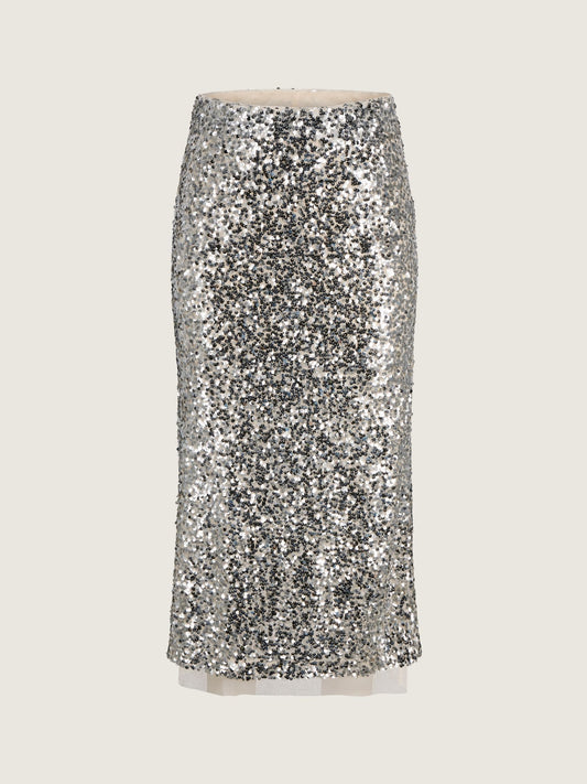 JJXX - Zola Sequin Skirt - Silver