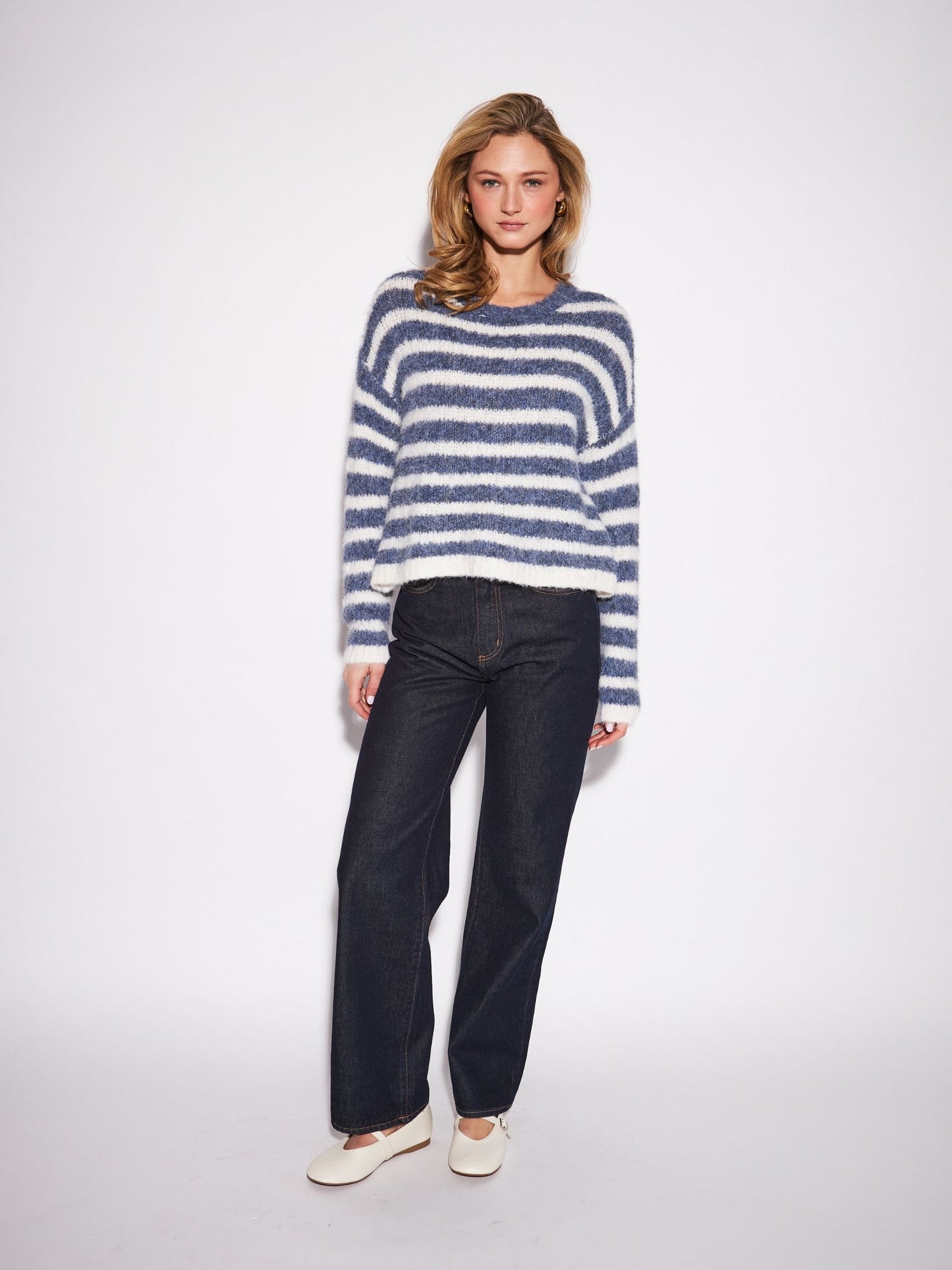 JOHN & JENN - Carmen Striped Crewneck Sweater - 