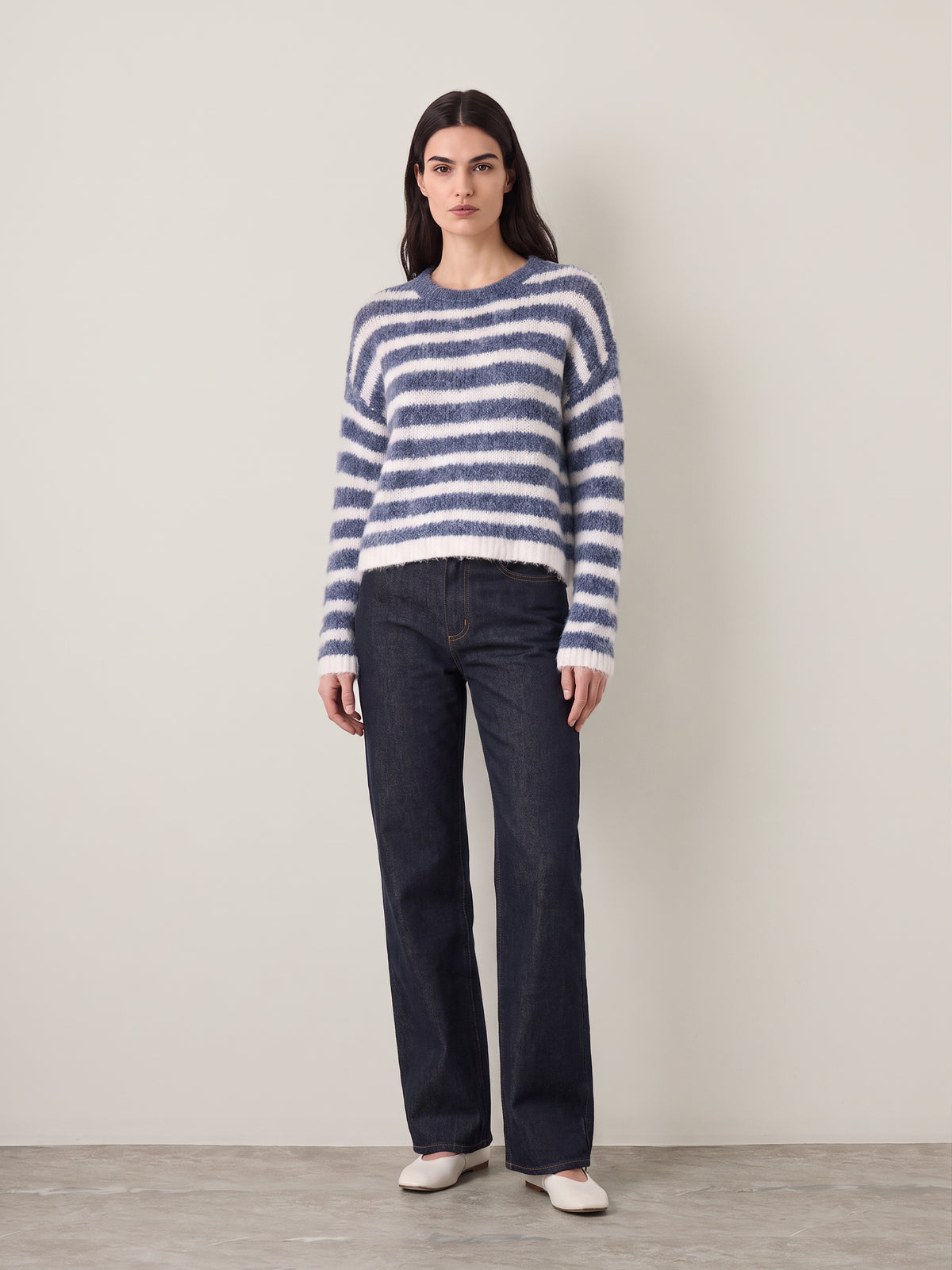 JOHN & JENN - Carmen Striped Crewneck Sweater - 