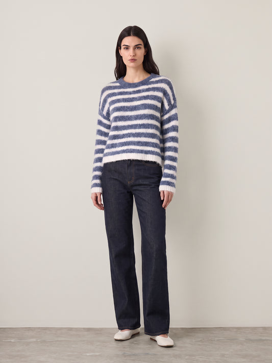 JOHN & JENN - Carmen Striped Crewneck Sweater - 