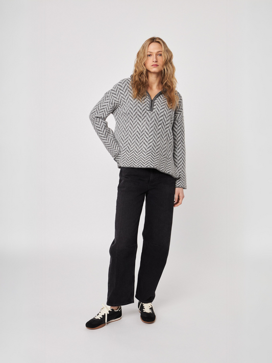 Dominic Herringbone Quarter Zip Pullover