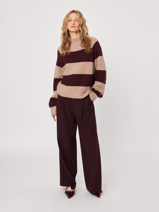 JOHN & JENN - Edison Stripe Crewneck Pullover Sweater - 